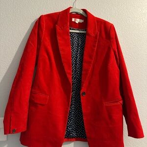 Boden Vibrant Red Corduroy Blazer